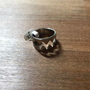 18k plated silver bite mark ring